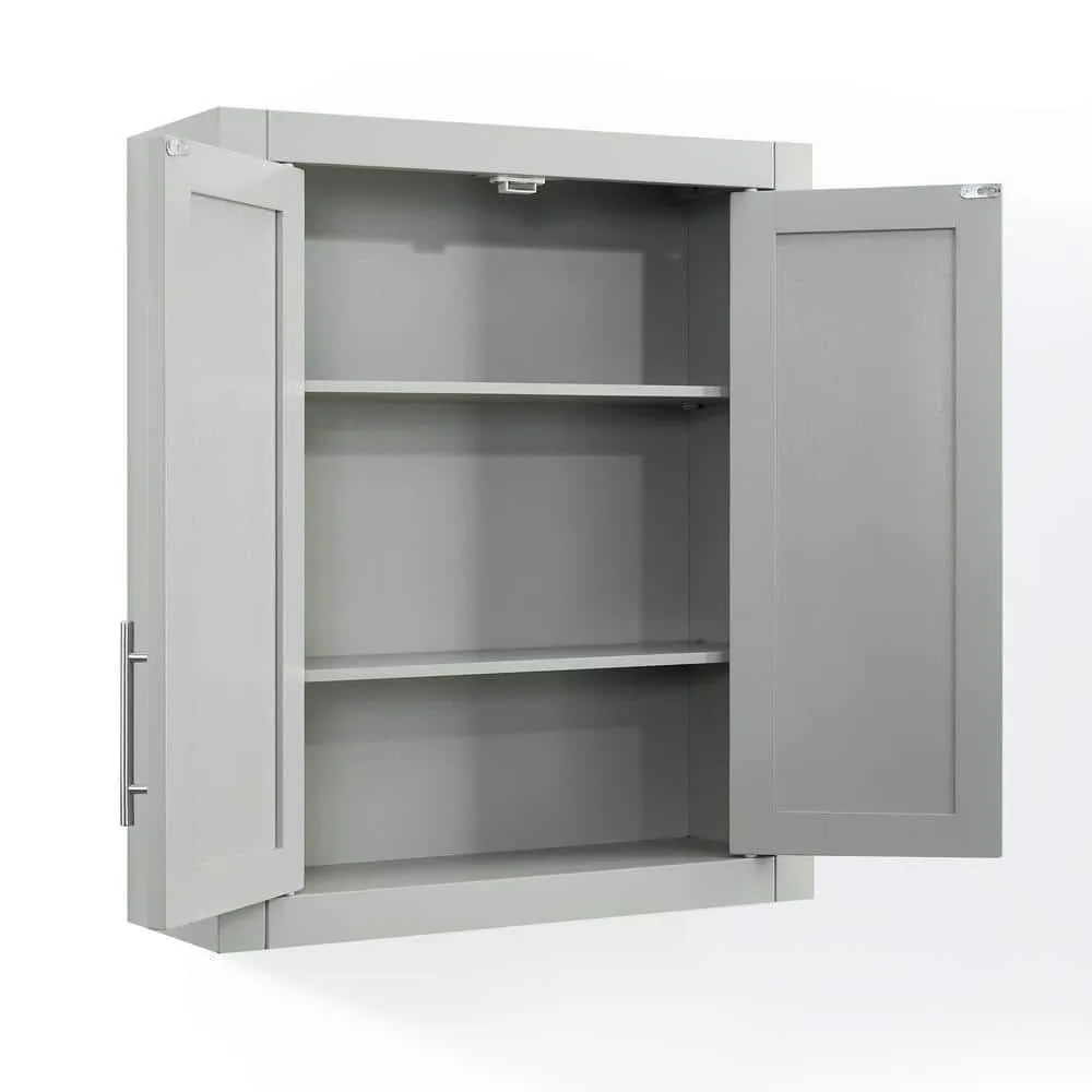 CROSLEY FURNITURE Savannah 22 in. x 26 in. x 8 in. Surface-Mount Medicine Cabinet in Gray, photo 5 of 8