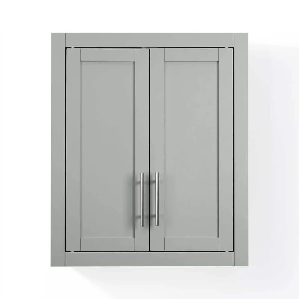 CROSLEY FURNITURE Savannah 22 in. x 26 in. x 8 in. Surface-Mount Medicine Cabinet in Gray, photo 4 of 8