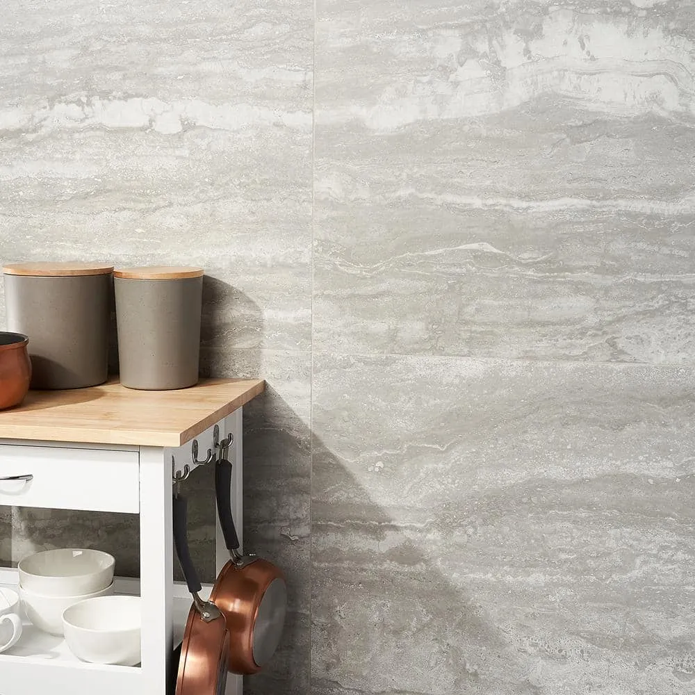 Ivy Hill Tile Essential Travertine Black 23.50 in. x 47.08 in. Porcelain Floor and Wall Tile (15.49 sq. ft./Case), photo 2 of 7