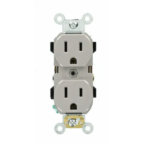 15A Industrial Grade Duplex Outlet (Gray)
