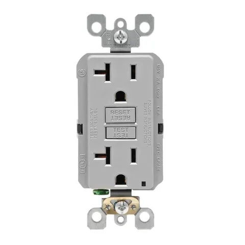 20A SmartlockPro Slim GFCI Duplex Outlet – Gray