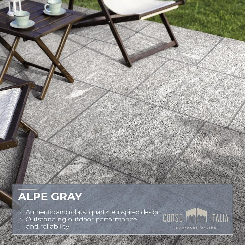 Alpe Gray Quartzite-Look Porcelain Paver, 24 in. x 48 in. x 3/4 in., photo 5 of 9