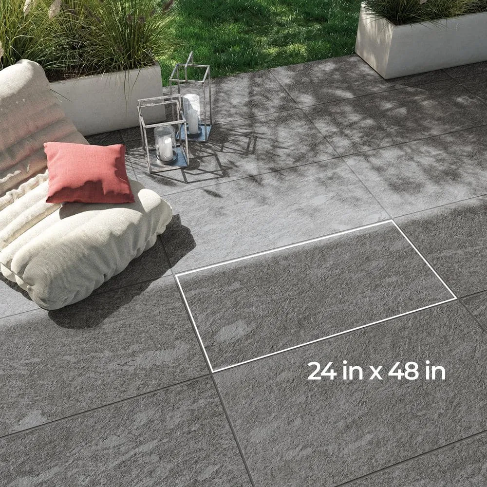 Alpe Gray Quartzite-Look Porcelain Paver, 24 in. x 48 in. x 3/4 in., photo 4 of 9