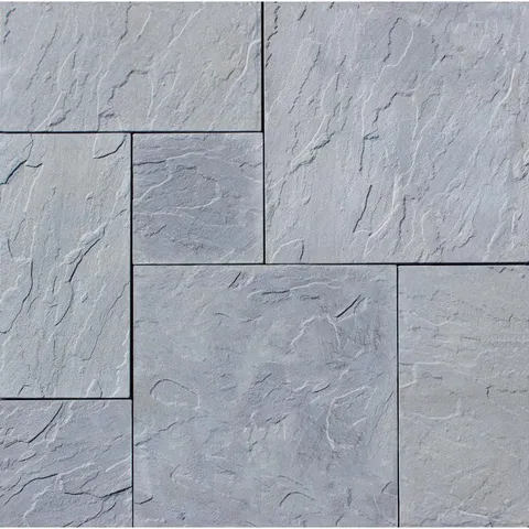 Patio-on-a-pallet 10 × 10 ft Gray Dutch York-Stone Concrete Pavers