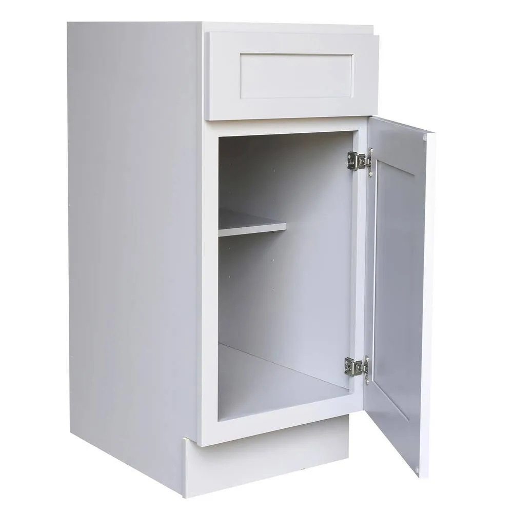 Plywell Ready to Assemble 18x34.5x24 in. Shaker Base Cabinet with 1 Door and 1 Drawer in Gray, photo 3 of 4