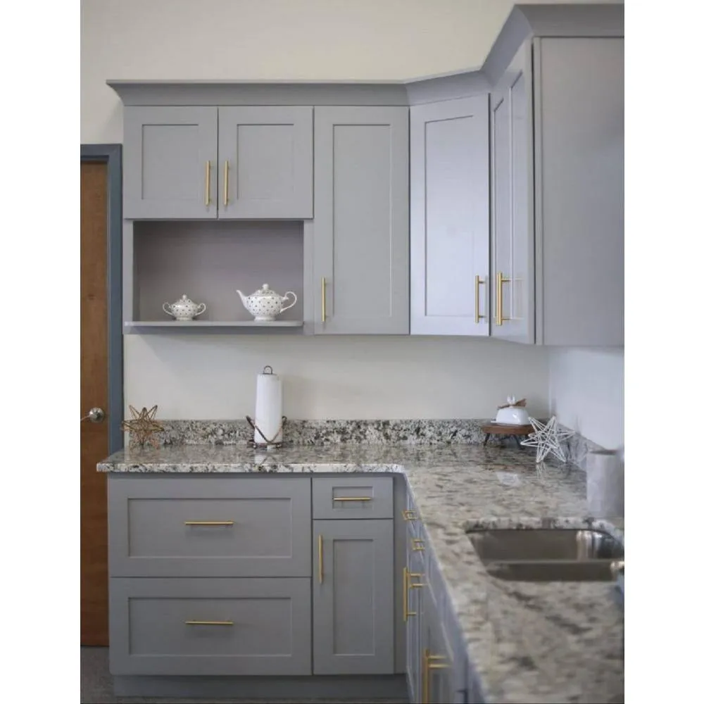Plywell Ready to Assemble 30x34.5x24 in. Shaker Base Cabinet with 2-Door and 1 Drawer in Gray, photo 4 of 4