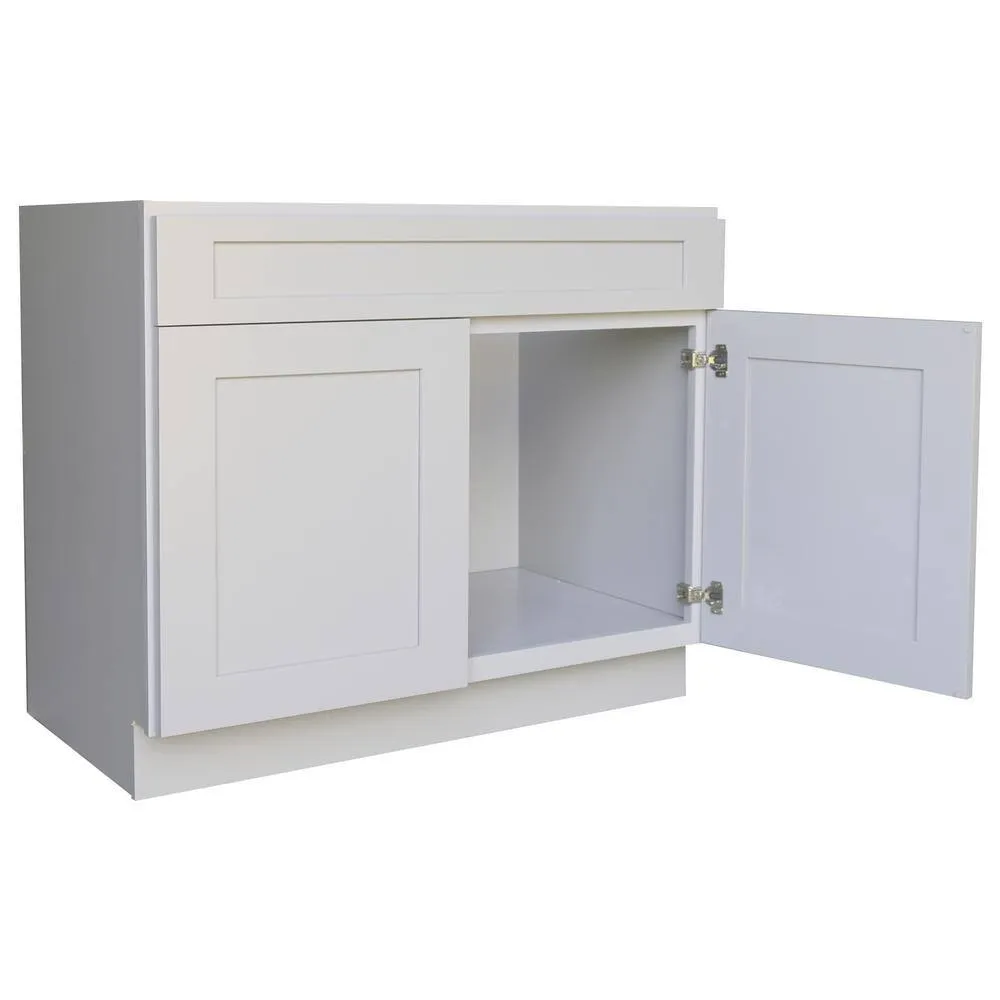 Plywell Ready to Assemble 30x34.5x24 in. Shaker Base Cabinet with 2-Door and 1 Drawer in Gray, photo 3 of 4