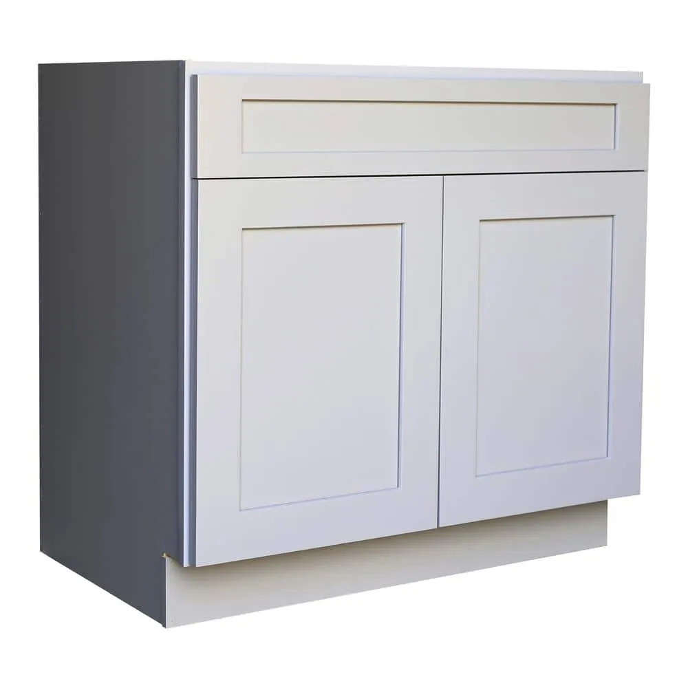 Plywell Ready to Assemble 30x34.5x24 in. Shaker Base Cabinet with 2-Door and 1 Drawer in Gray, photo 2 of 4