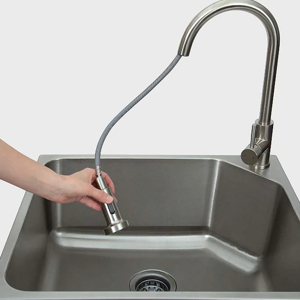 Presenza All-in-One 24 in. x 21.2 in. x 34 in. Stainless Steel Drop-In Sink and Cabinet with Faucet in Gray, photo 6 of 9