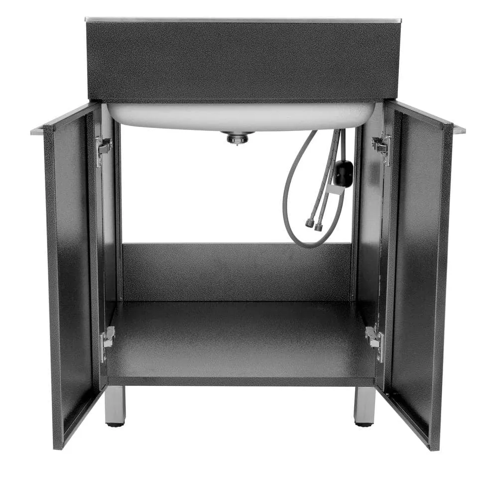 Presenza All-in-One 24 in. x 21.2 in. x 34 in. Stainless Steel Drop-In Sink and Cabinet with Faucet in Gray, photo 2 of 9