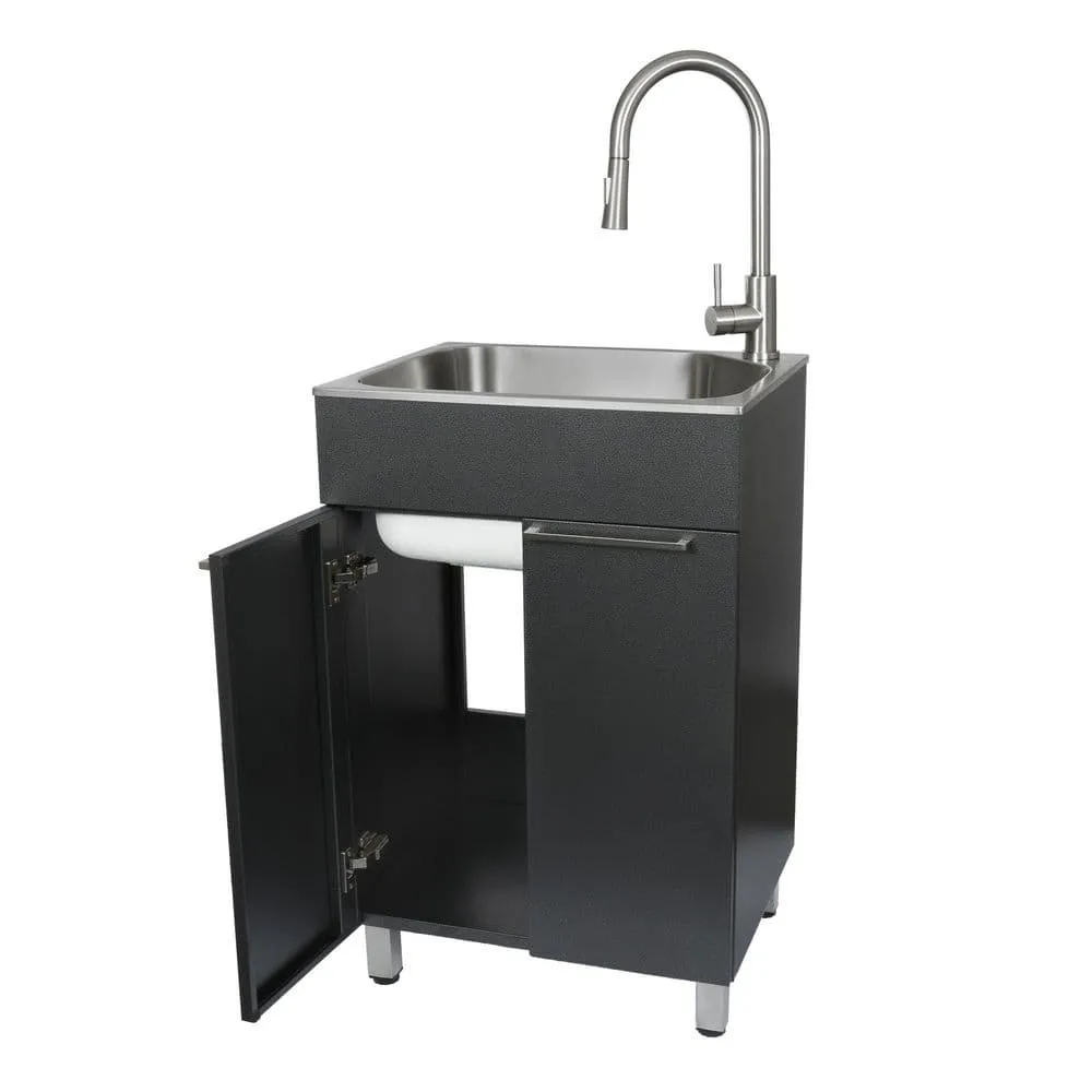 Presenza All-in-One Stainless Steel Drop-In Sink and Cabinet with Faucet in Gray, photo 4 of 10