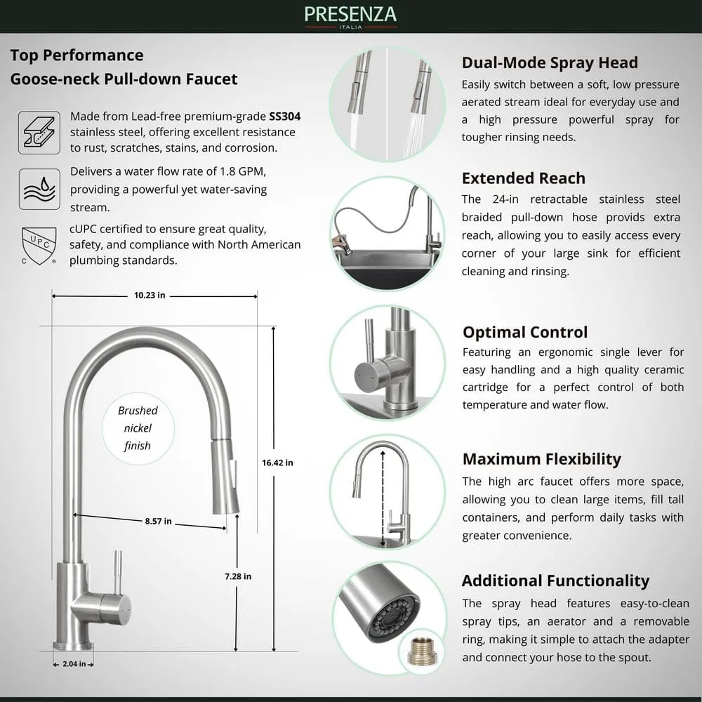 Presenza All-in-One Stainless Steel Drop-In Sink and Cabinet with Faucet in Gray, photo 10 of 10