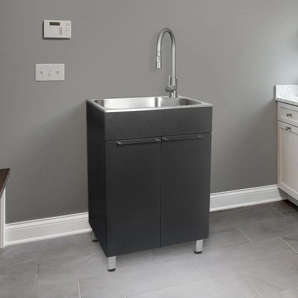 Presenza All-in-One Stainless Steel Drop-In Sink and Cabinet with Faucet in Gray, photo 2 of 10