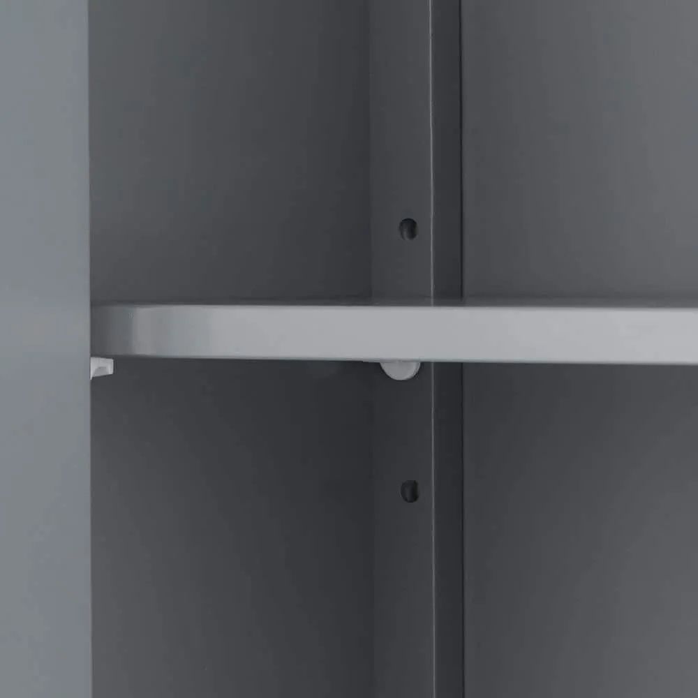 Teamson Home Mercer Mid Century Modern 18.11 in. W x 6 in. L x 20.62 in. H Wooden Wall Medicine Cabinet with Mirror in Gray, photo 4 of 8