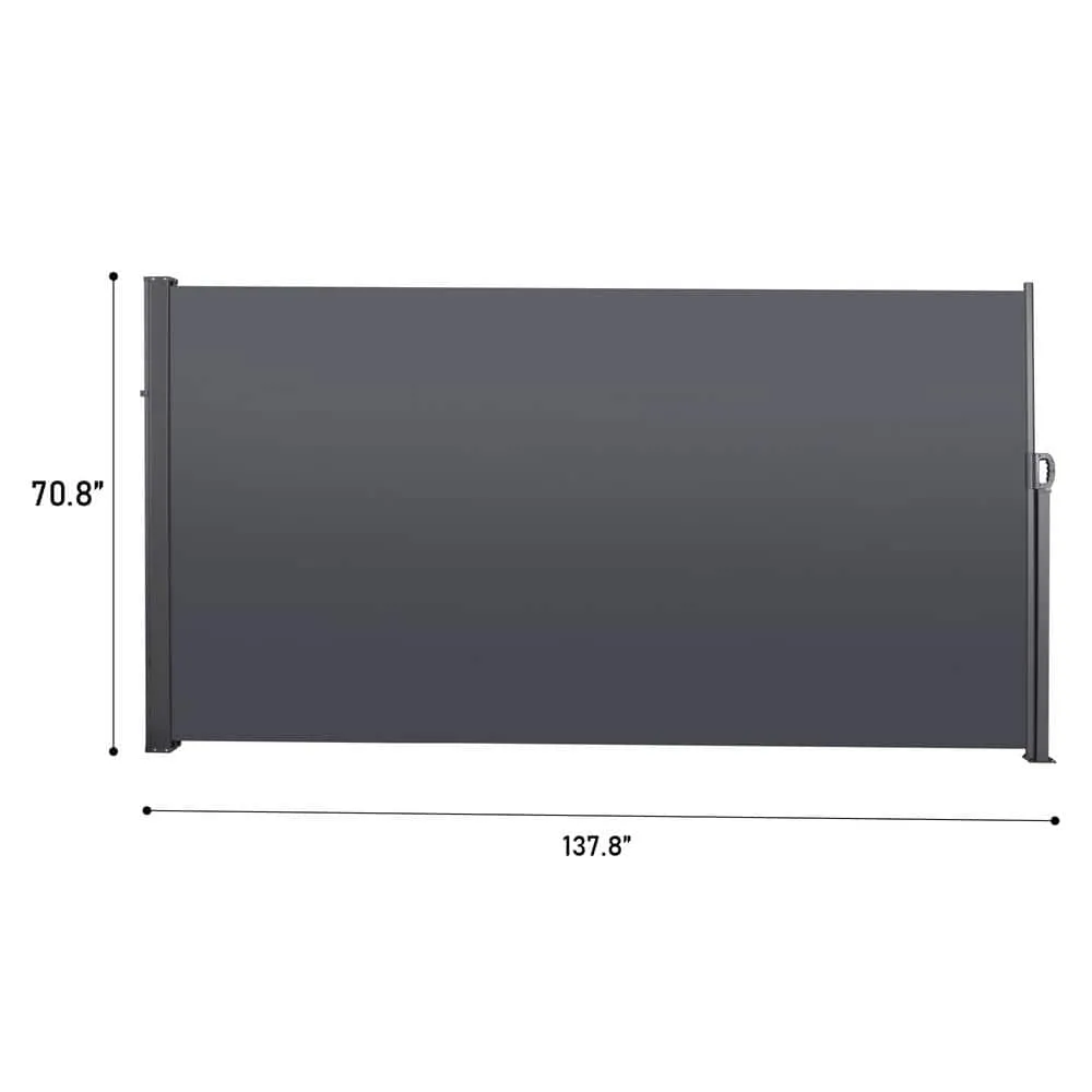 Zeus & Ruta 137.8 in. W x 70.8 in. H Patio Retractable Folding Side Awning Screen Privacy Divider, photo 5 of 5