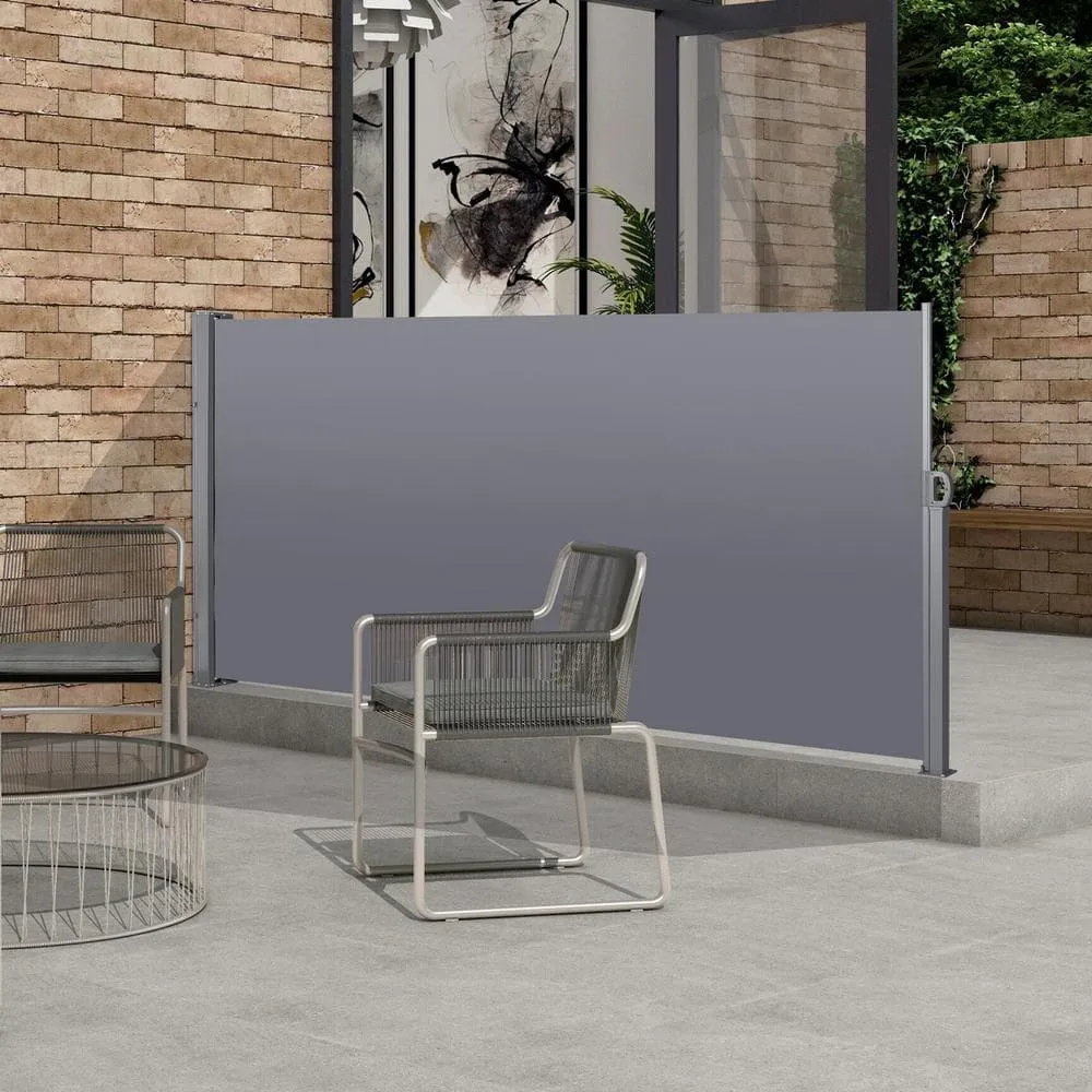 Zeus & Ruta 137.8 in. W x 70.8 in. H Patio Retractable Folding Side Awning Screen Privacy Divider, photo 2 of 5