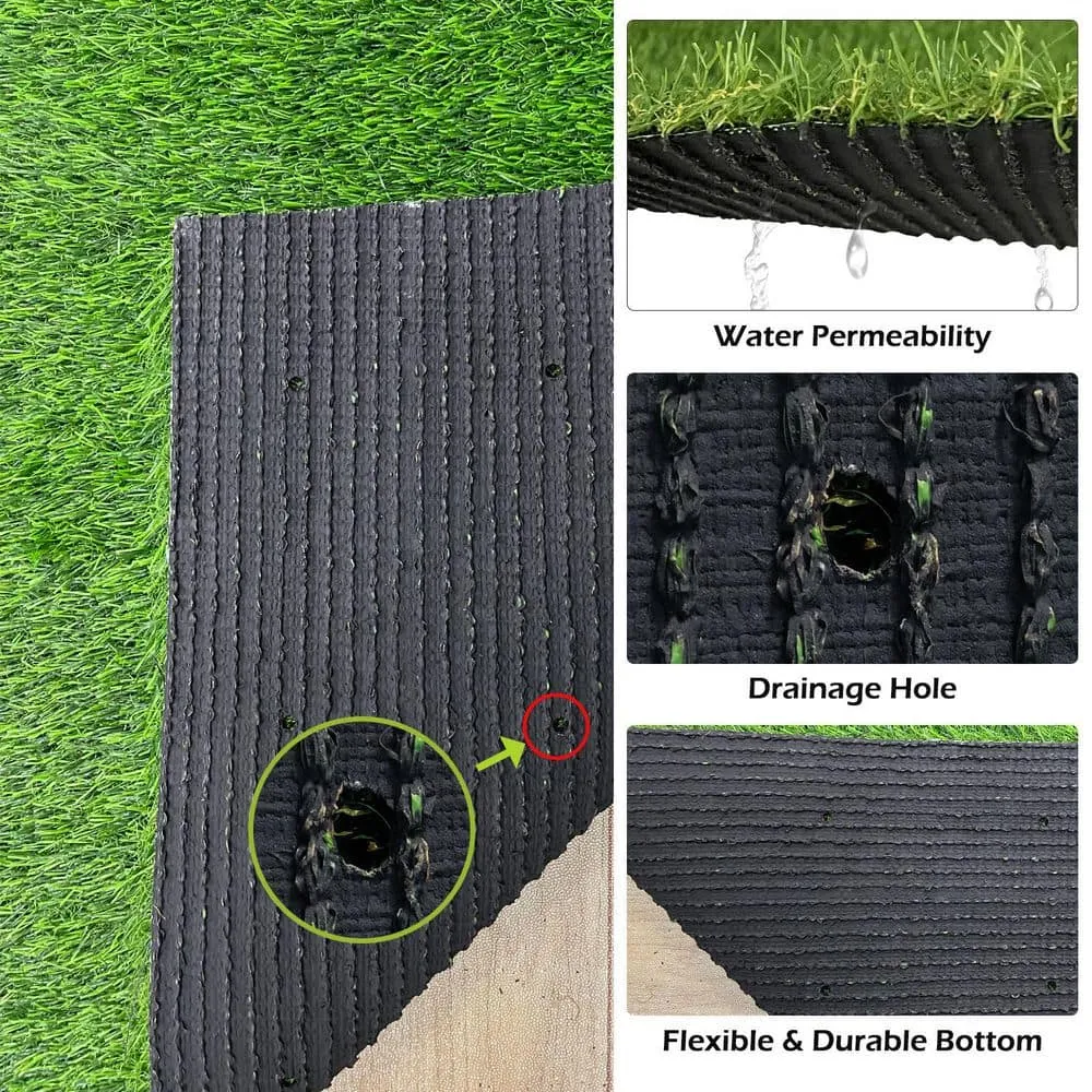 Agfabric 5 ft. x 7 ft. Green Artificial Grass Carpet 1.26 in. Mat for Outdoor Garden Landscape Balcony Dog Grass Rug, photo 5 of 8