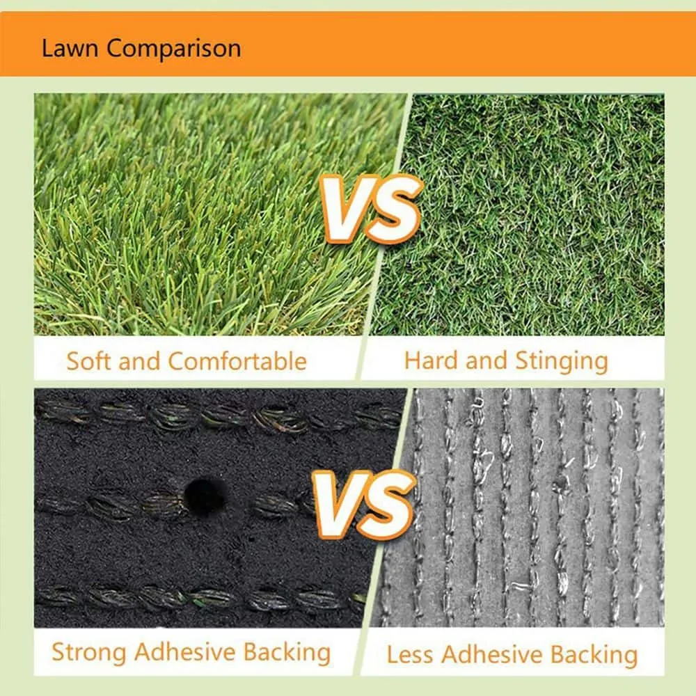 Agfabric 5 ft. x 7 ft. Green Artificial Grass Carpet 1.26 in. Mat for Outdoor Garden Landscape Balcony Dog Grass Rug, photo 6 of 8