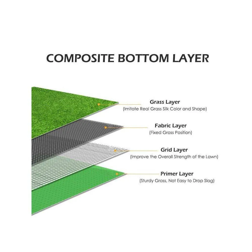 Agfabric 5 ft. x 7 ft. Green Artificial Grass Carpet 1.26 in. Mat for Outdoor Garden Landscape Balcony Dog Grass Rug, photo 7 of 8