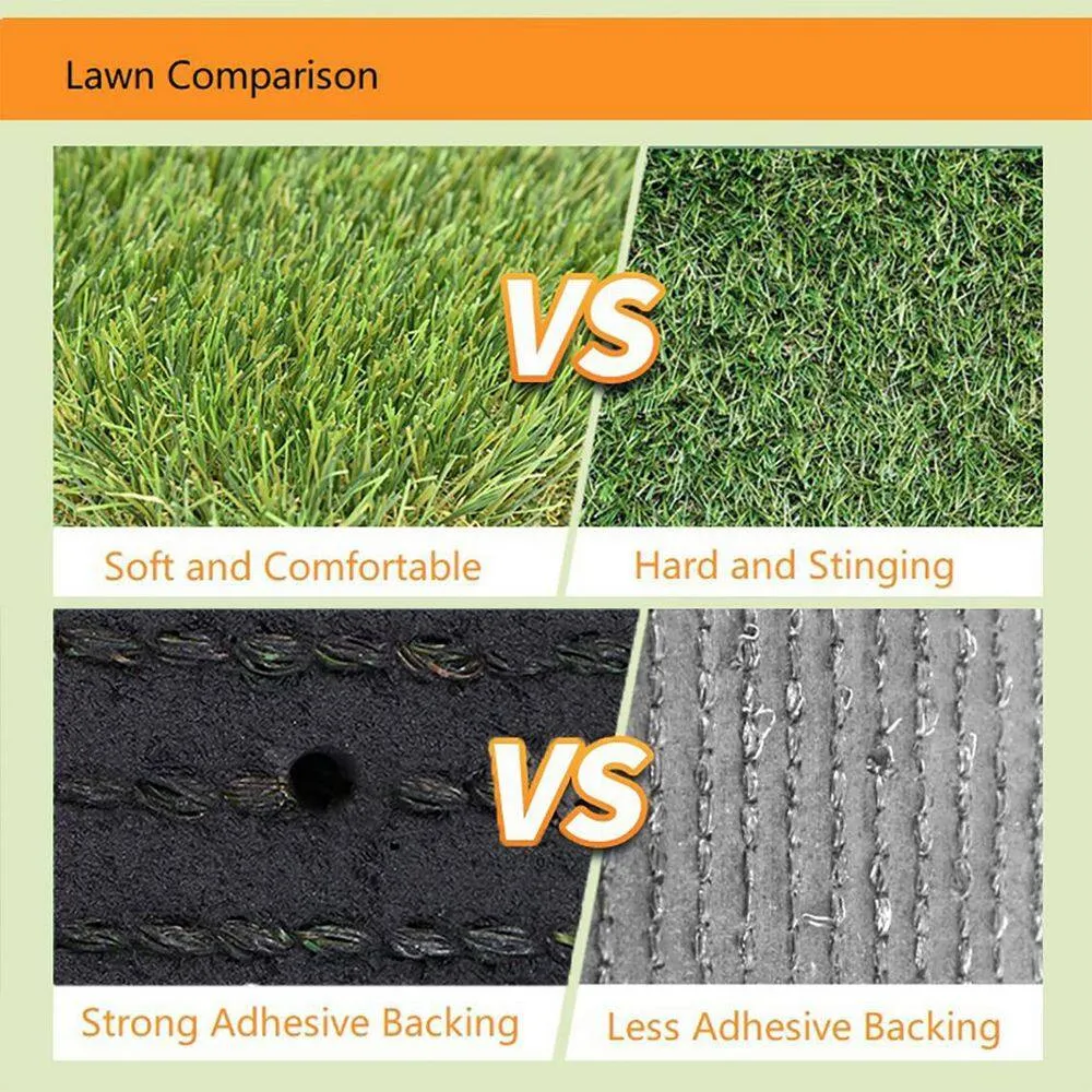 Agfabric 7 ft. x 13 ft. Green Artificial Grass Carpet 1.37 in. Mat for Outdoor Garden Landscape Balcony Dog Grass Rug, photo 6 of 8