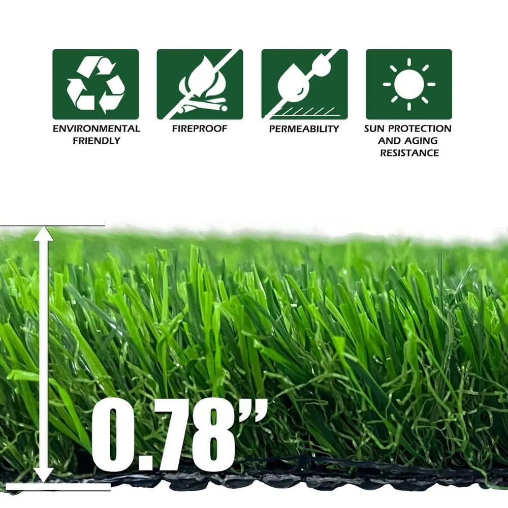 Agfabric 6 ft. x 10 ft. Green Artificial Grass Carpet 0.78 in. Mat for Outdoor Garden Landscape Balcony Dog Grass Rug, photo 4 of 8
