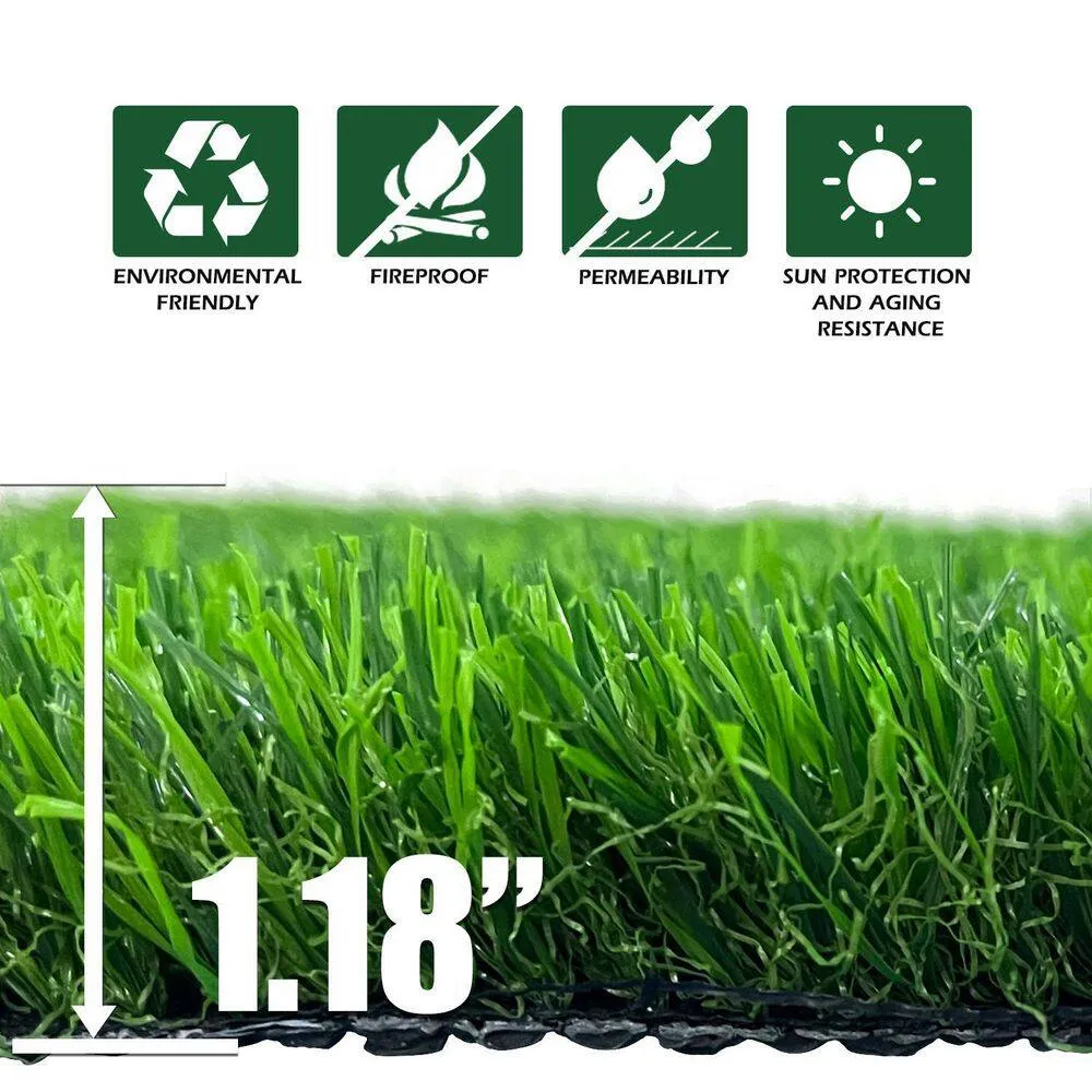 Agfabric 6 ft. x 8 ft. Green Artificial Grass Carpet 1.18 in. Mat for Outdoor Garden Landscape Balcony Dog Grass Rug, photo 4 of 8