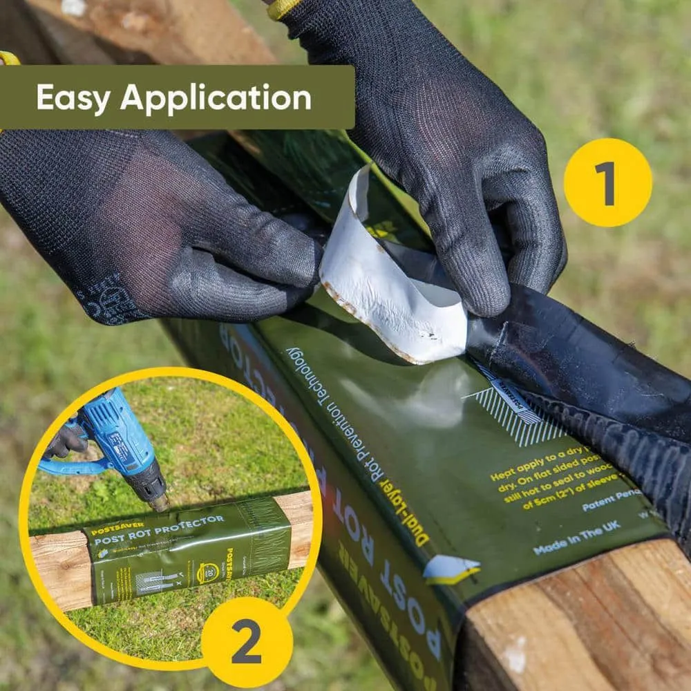 Post Saver Pro-Wrap 5 in. to 6 in. Square or 6 in. to 7 in. Round - Rot Protection - Fence and Post Protection (10-Pack), photo 3 of 8