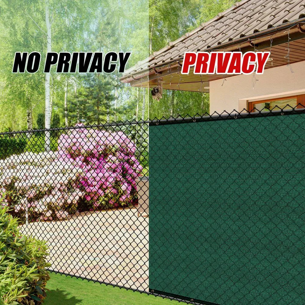 COLOURTREE 6 ft. x 50 ft. Green Privacy Fence Screen HDPE Mesh Windscreen with Reinforced Grommets for Garden Fence (Custom Size), photo 10 of 12