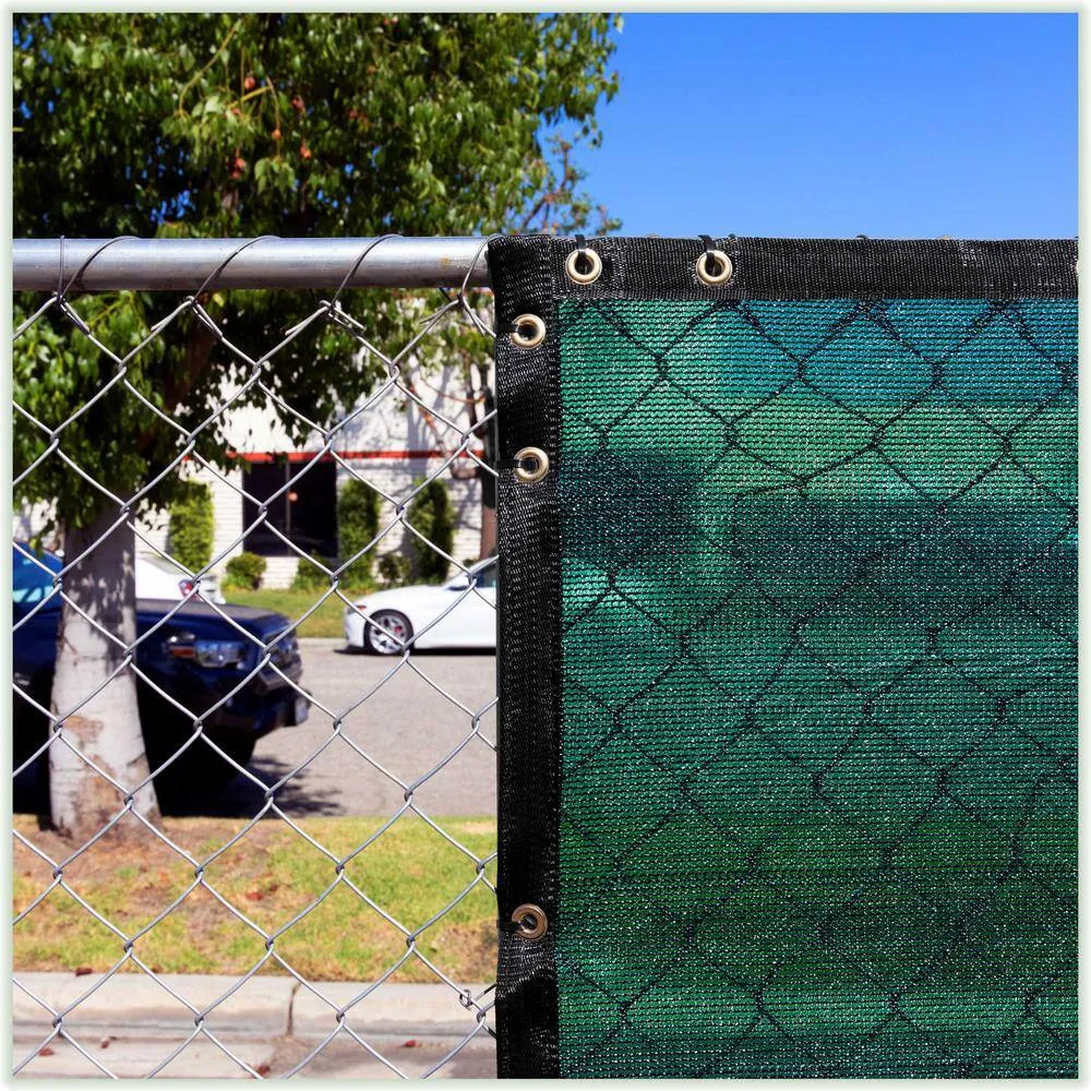 COLOURTREE 8 ft. x 1 ft. Green Privacy Fence Screen HDPE Mesh Windscreen with Reinforced Grommets for Garden Fence (Custom Size), photo 7 of 12
