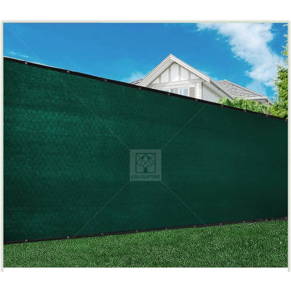 COLOURTREE 4 ft. x 25 ft. Green Privacy Fence Screen Mesh Fabric Cover Windscreen with Reinforced Grommets for Garden Fence, photo 7 of 12