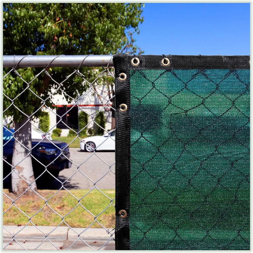 COLOURTREE 4 ft. x 25 ft. Green Privacy Fence Screen Mesh Fabric Cover Windscreen with Reinforced Grommets for Garden Fence, photo 2 of 12
