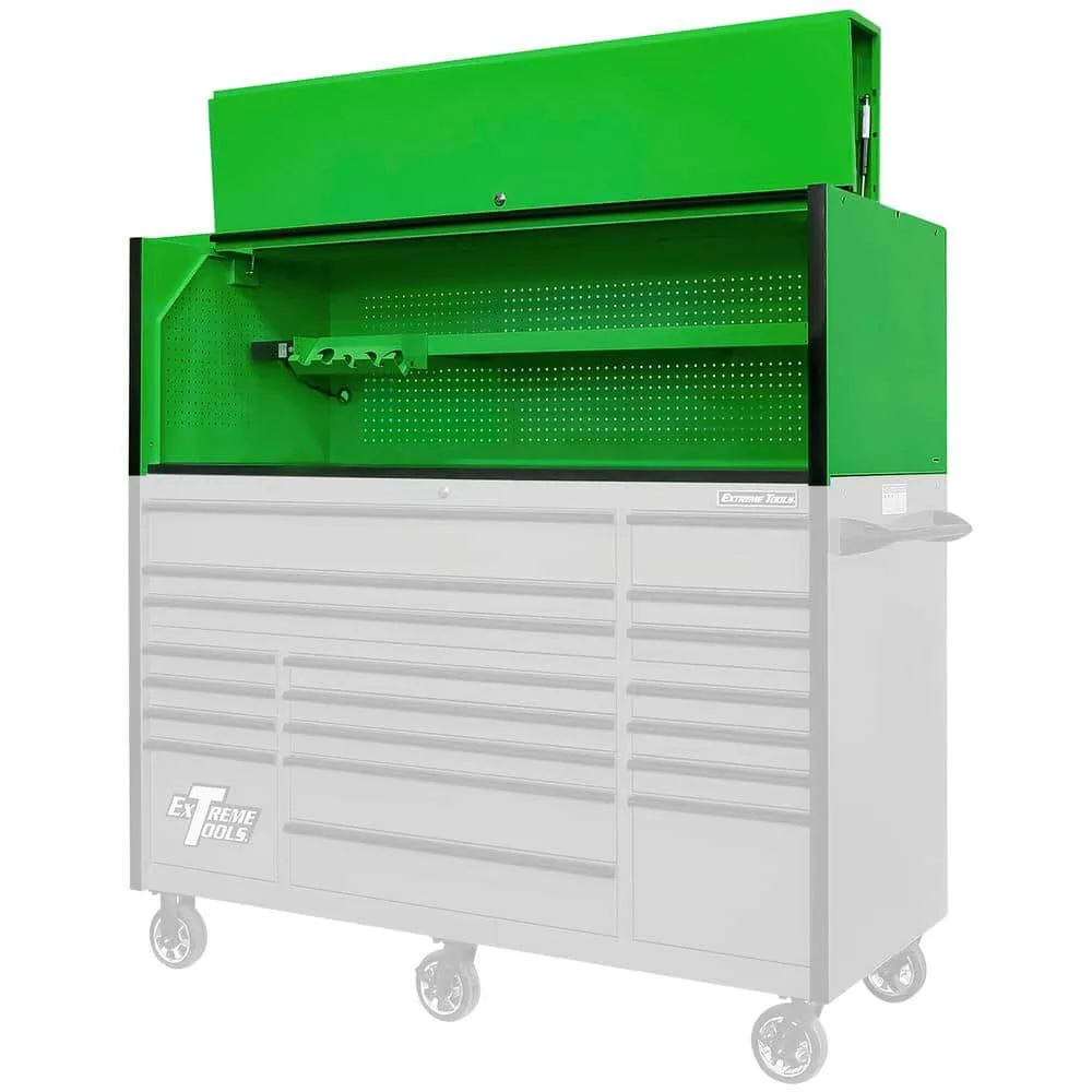 Extreme Tools RX Series 72 in. W x 25 in. D 0 Triple-Bank Extreme Power Workstation Hutch in Green with Black Trim, photo 4 of 4