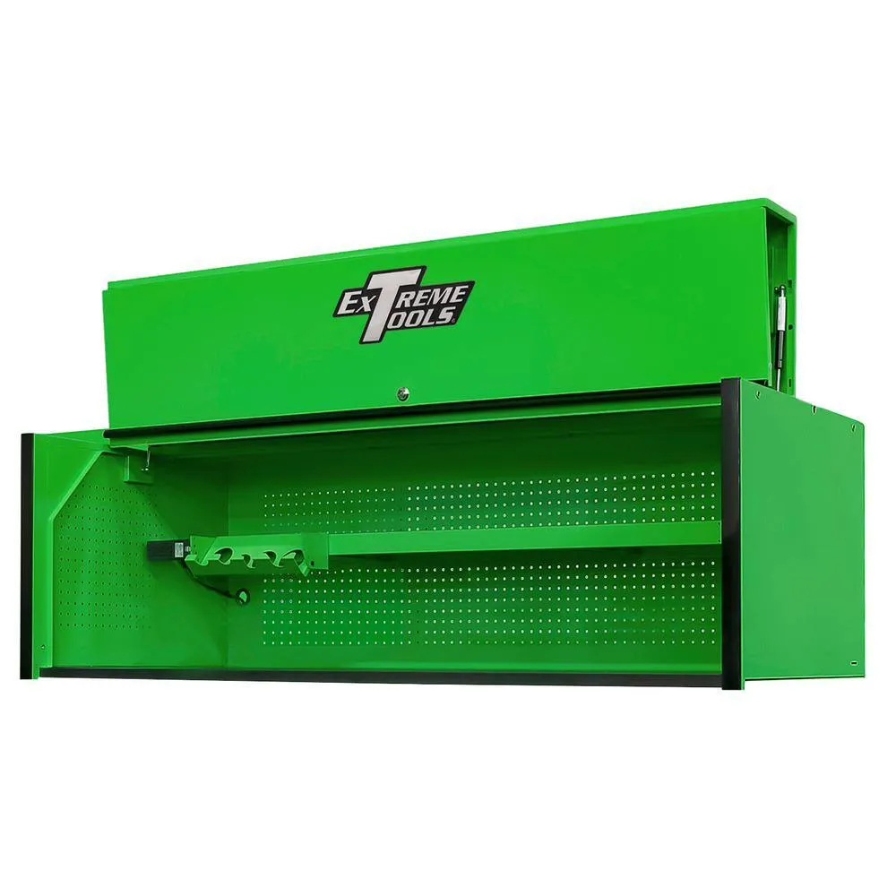 Extreme Tools RX Series 72 in. W x 25 in. D 0 Triple-Bank Extreme Power Workstation Hutch in Green with Black Trim, photo 3 of 4
