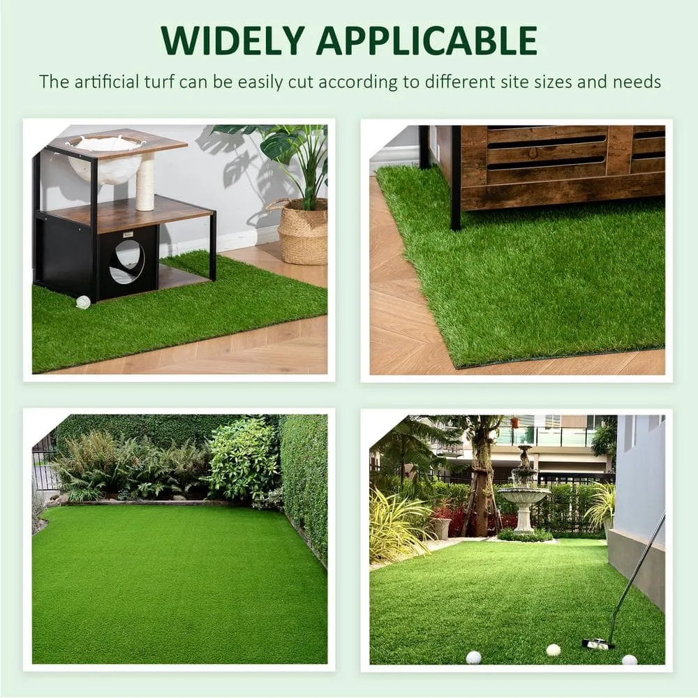 Huluwat 3 ft. x 10 ft. Green Thick Realistic Artificial Grass Rug with Simulated Look and Feel UV Protection 1.25" Pile Height, photo 4 of 10