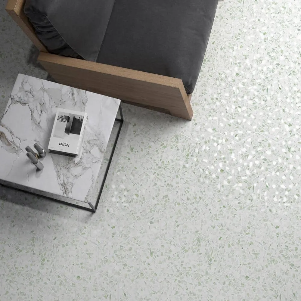 Ivy Hill Tile Fusion Hex Green Terrazzo 9.13 in. x 10.51 in. Matte Porcelain Floor and Wall Tile (8.07 sq. ft./Case), photo 2 of 8