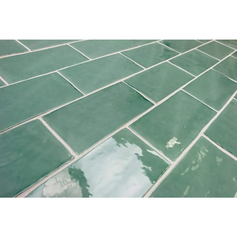 Ivy Hill Tile Catalina Green Lake 3 in. x 6 in. x 8 mm Polished Ceramic Subway Wall Tile (5.38 sq.ft./case), photo 6 of 8