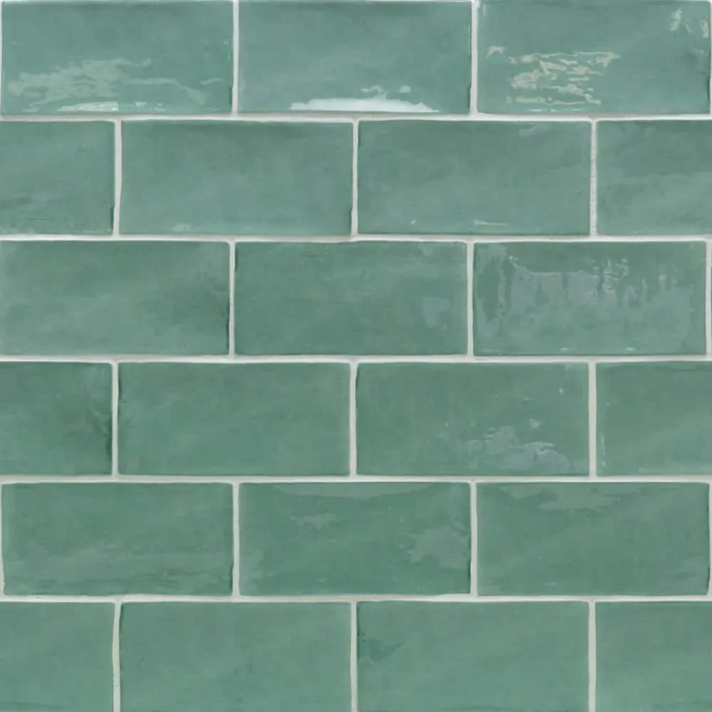 Ivy Hill Tile Catalina Green Lake 3 in. x 6 in. x 8 mm Polished Ceramic Subway Wall Tile (5.38 sq.ft./case), photo 3 of 8