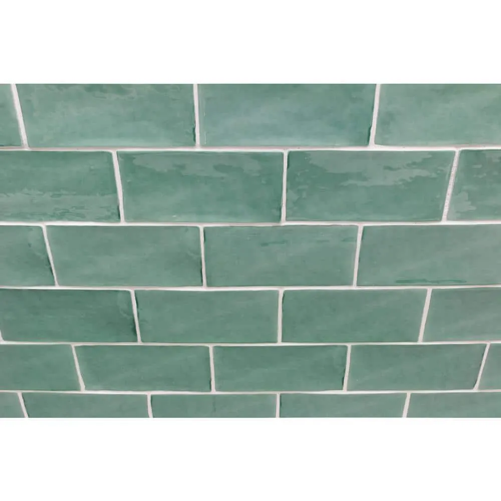 Ivy Hill Tile Catalina Green Lake 3 in. x 6 in. x 8 mm Polished Ceramic Subway Wall Tile (5.38 sq.ft./case), photo 7 of 8