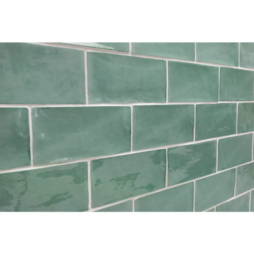 Ivy Hill Tile Catalina Green Lake 3 in. x 6 in. x 8 mm Polished Ceramic Subway Wall Tile (5.38 sq.ft./case), photo 5 of 8