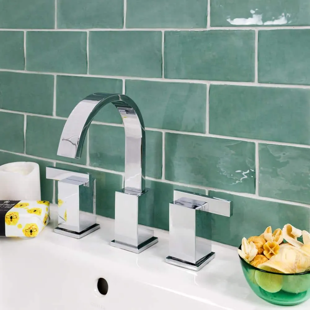 Ivy Hill Tile Catalina Green Lake 3 in. x 6 in. x 8 mm Polished Ceramic Subway Wall Tile (5.38 sq.ft./case), photo 2 of 8