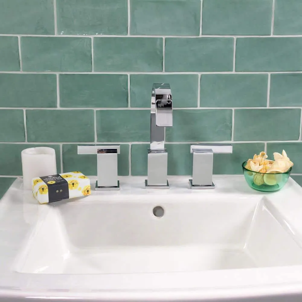 Ivy Hill Tile Catalina Green Lake 3 in. x 6 in. x 8 mm Polished Ceramic Subway Wall Tile (5.38 sq.ft./case), photo 8 of 8
