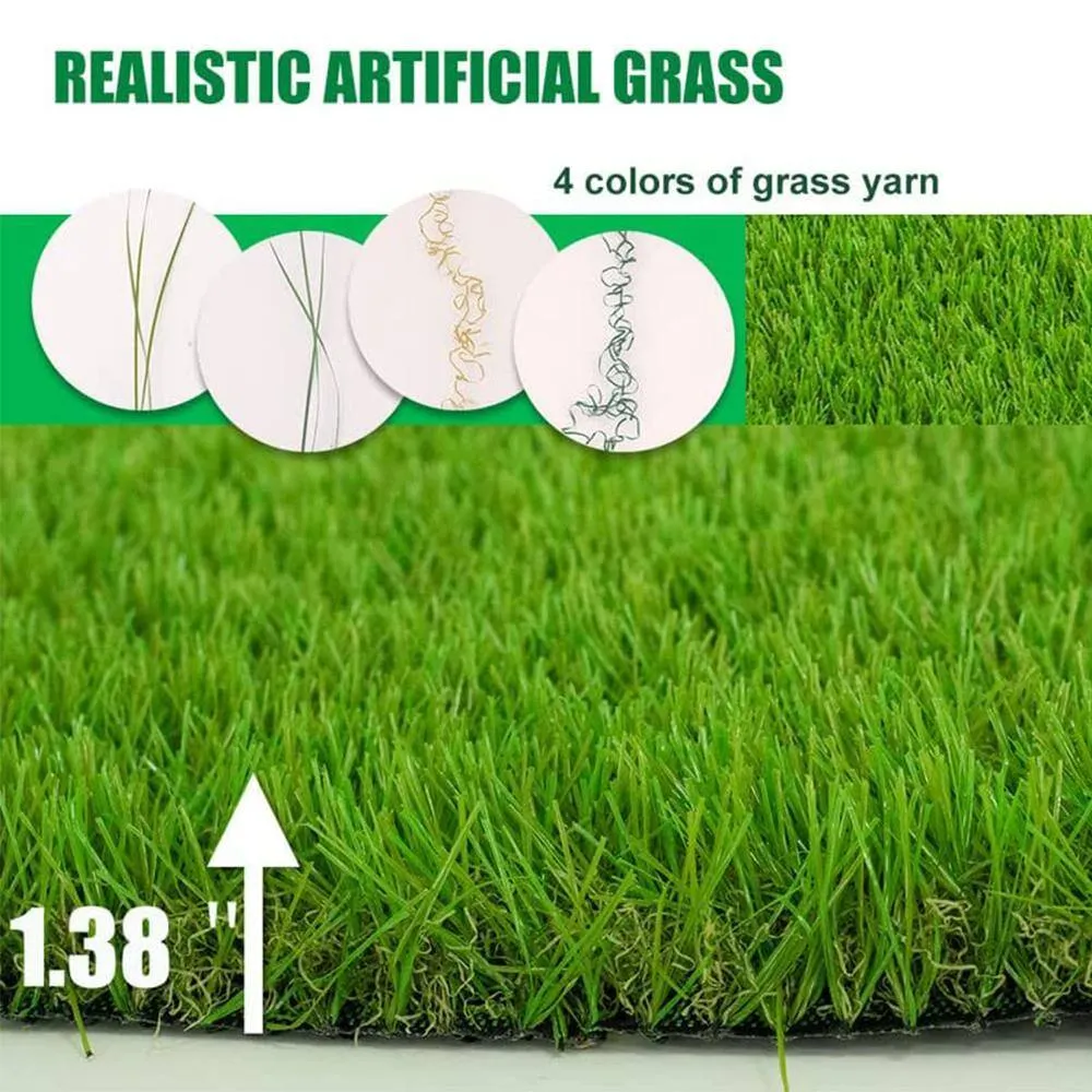 LITA ECO 1.38 Pile Height 8 ft. W x Cut to Length Green Artificial Grass Turf, photo 3 of 7