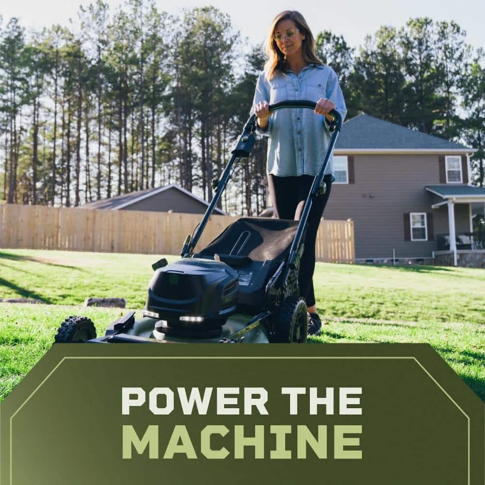 Green Machine 62V Cordless 3-in-1 High Wheel Push Walk Behind Mower, Brushless 22 In. Cutting Width with 4Ah Battery and Rapid Charger, photo 3 of 6