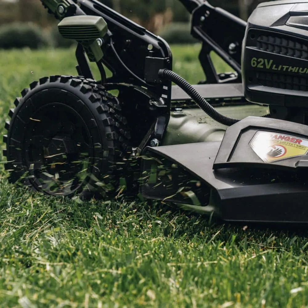 Green Machine 62V Cordless 3-in-1 High Wheel Push Walk Behind Mower, Brushless 22 In. Cutting Width with 4Ah Battery and Rapid Charger, photo 6 of 6