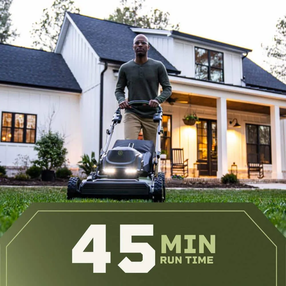 Green Machine 62V Brushless 22 in. Electric Cordless Battery Self- Propelled Lawn Mower with 2 4.0 Ah Batteries and Charger, photo 5 of 9