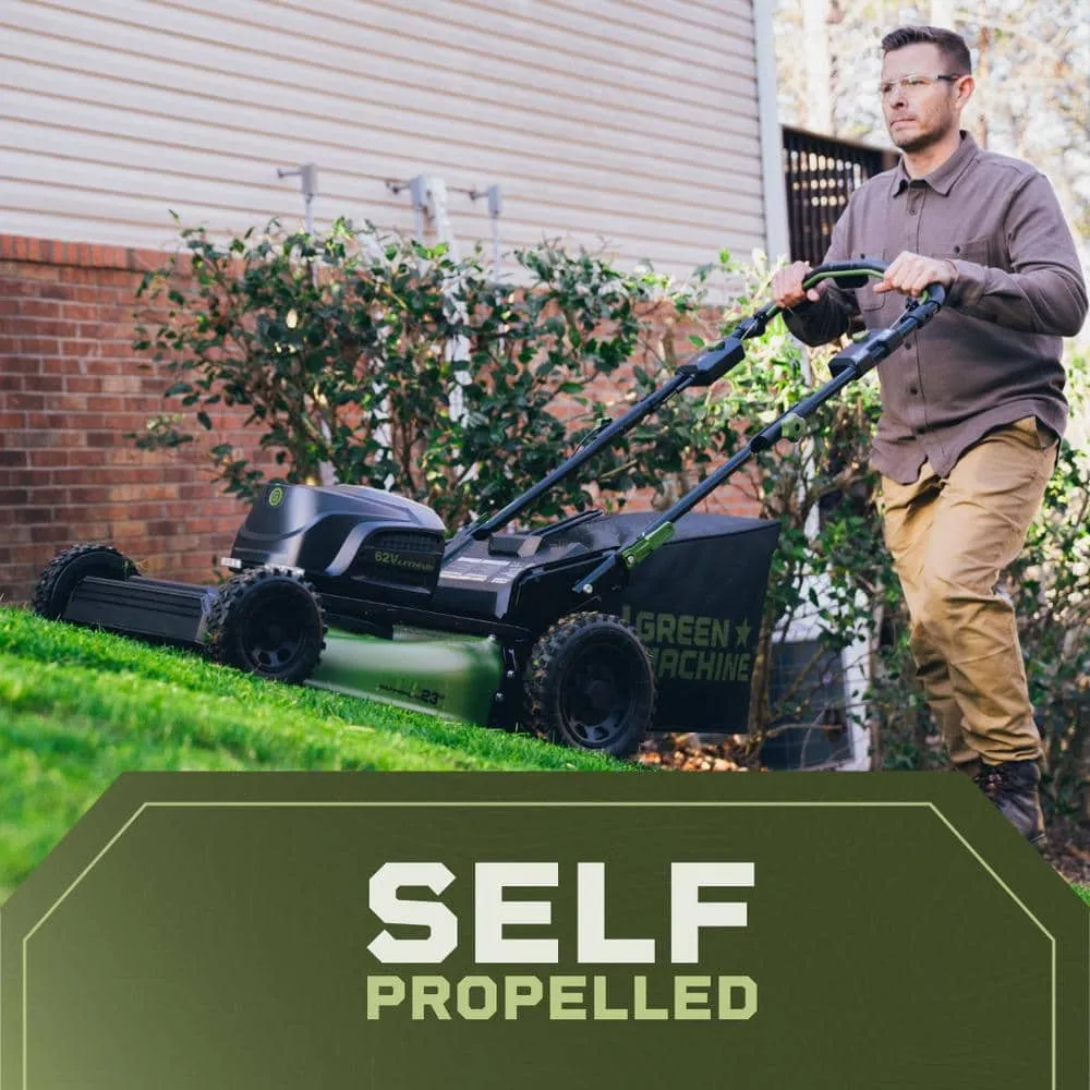 Green Machine 62V Brushless 22 in. Electric Cordless Battery Self- Propelled Lawn Mower with 2 4.0 Ah Batteries and Charger, photo 6 of 9