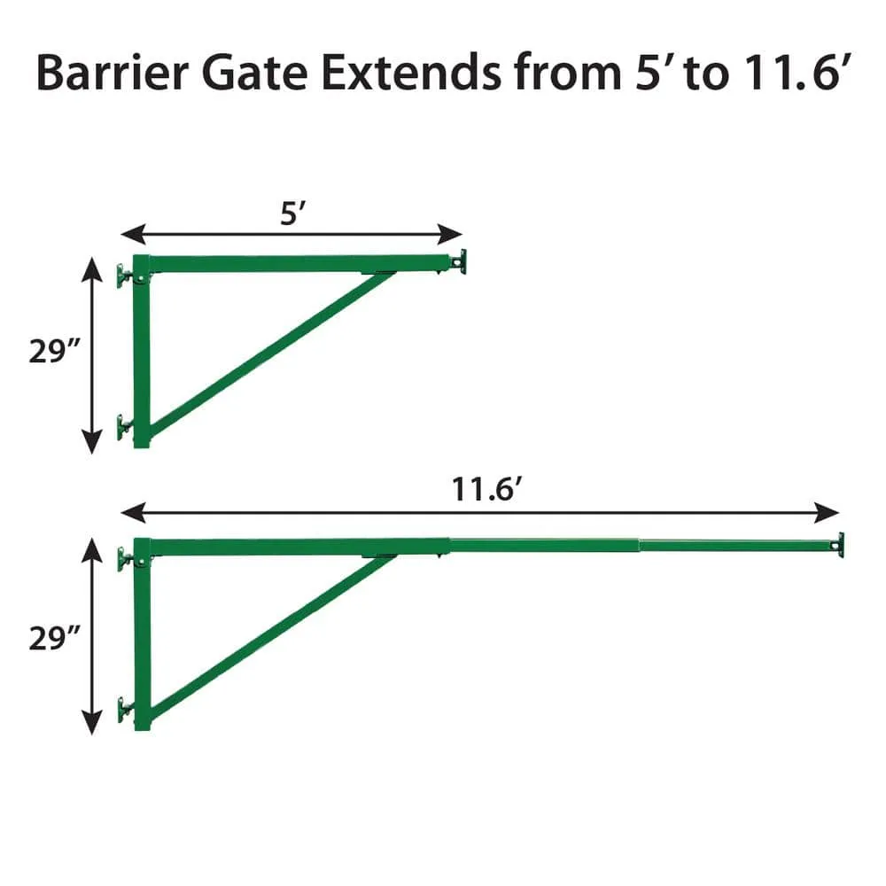 Garden Craft 12 ft. x 3 ft. Green Metal Barrier Fence Gate, photo 2 of 11