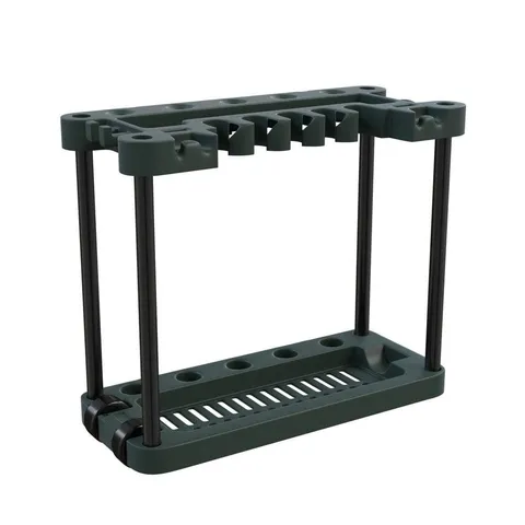 Green 2-Tier Rolling Plastic Garage Storage Shelving Unit