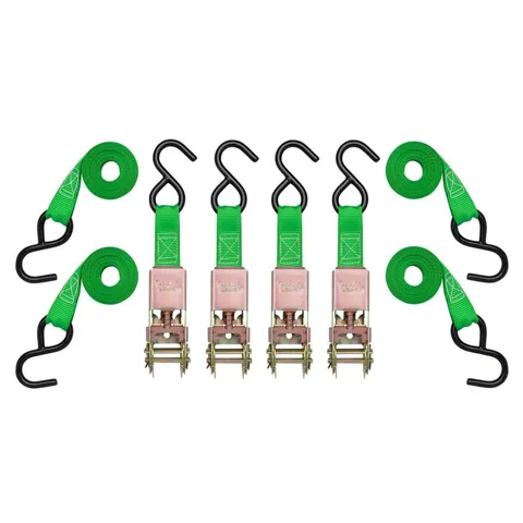 1 in × 10 ft Ratchet Tie-Down Straps, 300 lb Working Load, 4-Pack