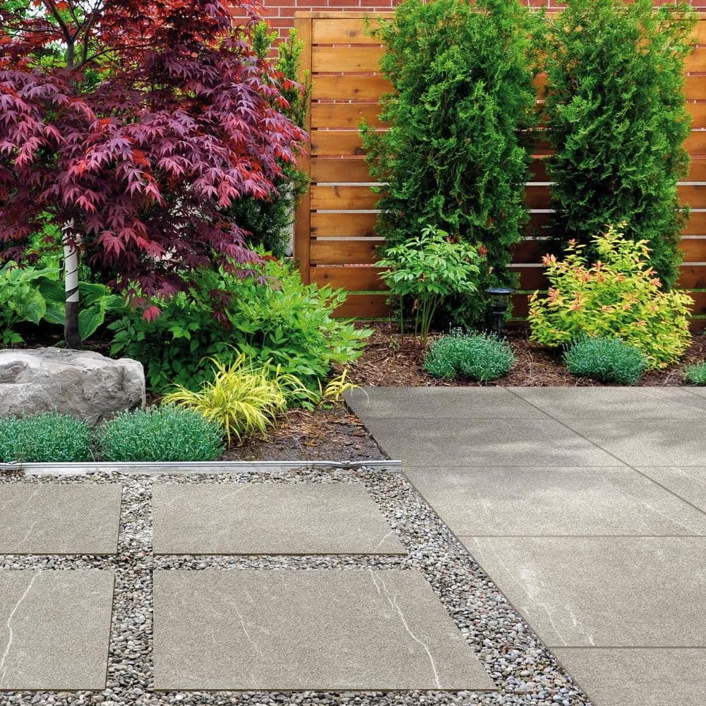 Corso Italia Alpe Greige 24 in. x 24 in. x 3/4 in. Stone-Look Porcelain Outdoor Paver Tile, photo 3 of 7